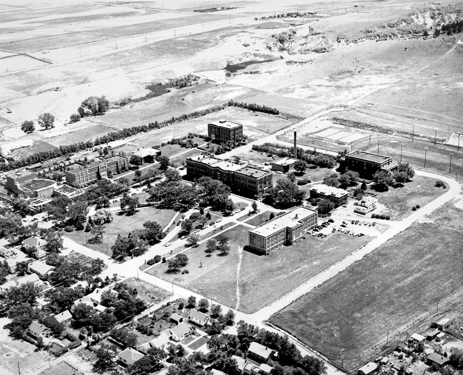 Aerial view of the Chadron State College Campus